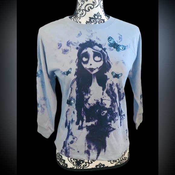Corpse Bride Tee Medium 3/4 Sleeve Fitted Tim Burton NWTs - Picture 2 of 5